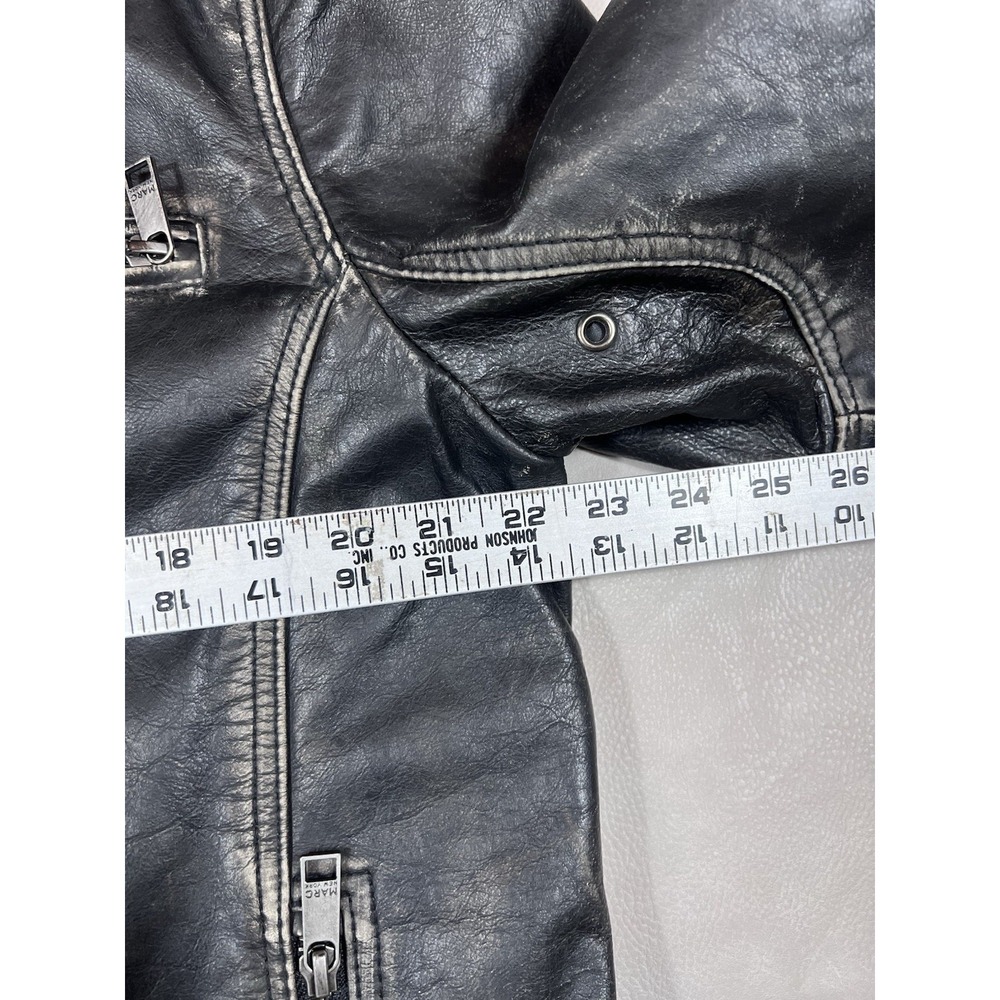 Marc New York by Andrew Marc Distressed Heavy Leather Jacket Men's Size Large - Picture 7 of 11